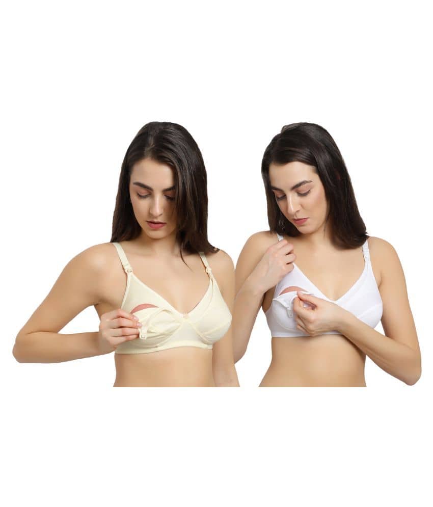 KYODO Pack of 2 Poly Cotton Non Padded Women's Everyday Bra ( Multi Color )