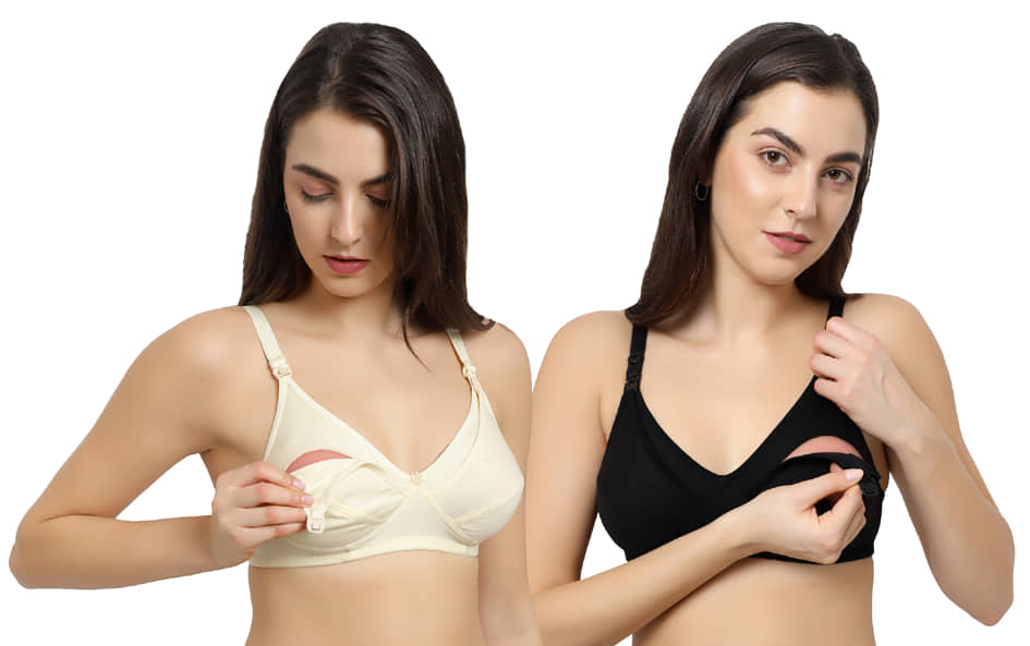 KYODO Pack of 2 Poly Cotton Non Padded Women's Everyday Bra ( Multi Color )