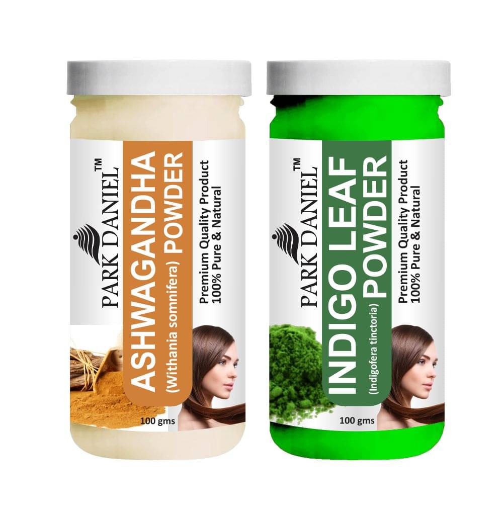     			Park Daniel Ashwagandha and Indigo Leaf Powder For Volumizing Hair Mask For Damaged Hair Pack of 2 of 100 Grams(200 Grams)