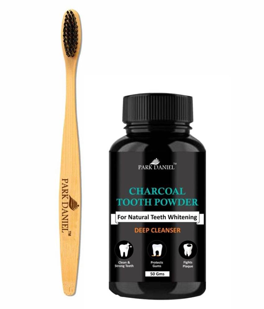 Park Daniel Toothbrush + Activated Charcoal Tooth Powder - Toothpaste 50 gm Pack of 2 Park Daniel Toothbrush + Activated Charcoal Tooth Powder - Toothpaste 50 gm Pack of 2