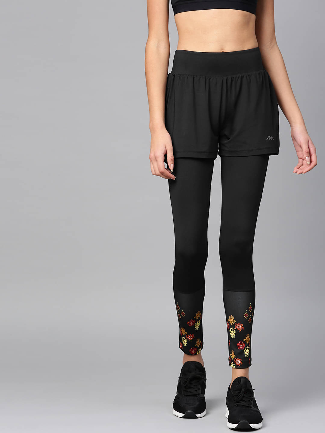     			Alcis Black Polyester Solid Tights - Single