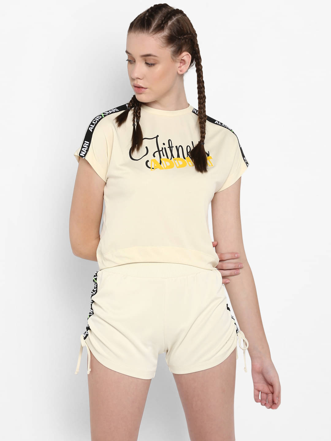     			Alcis White Polyester Tees - Single