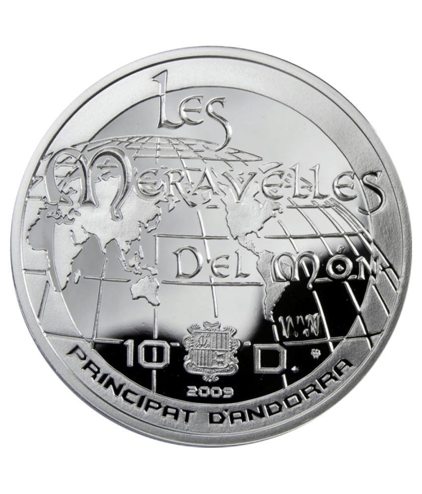     			10 Diners - Wonders of Ancient City of Petra, Les Meravelles Del Mon (Andorra) Non-Circulated Extremely Rare Silverplated Coin