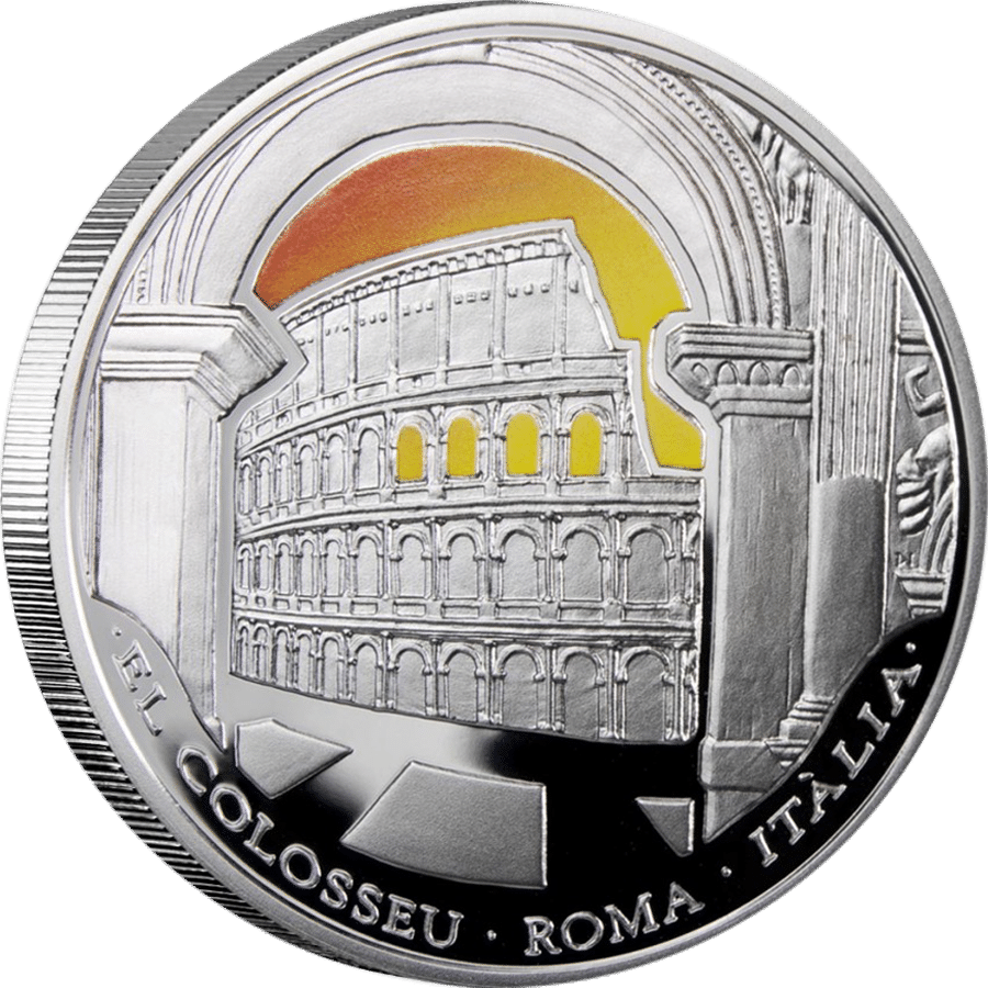     			10 Diners - Wonders of Colosseum Les Meravelles Del Mon (Andorra) Non-Circulated Extremely Rare Silverplated Coin