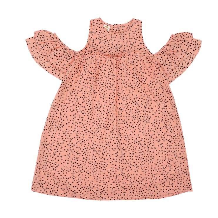 K&U Cotton Blend A-line For Girls ( Pack of 1 , Pink )