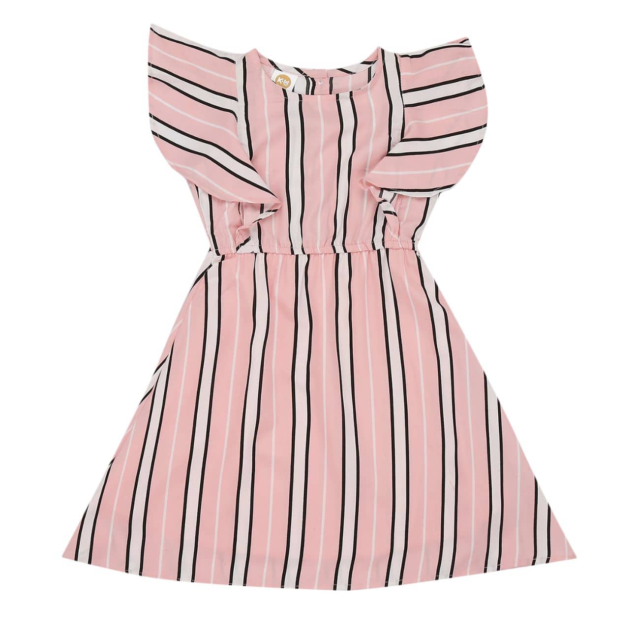 K&U Cotton Blend A-line Dress For Girls ( Pack of 1 , Pink )