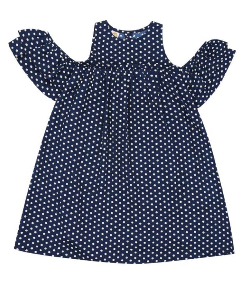 K&U Crepe A-line For Girls ( , Blue )