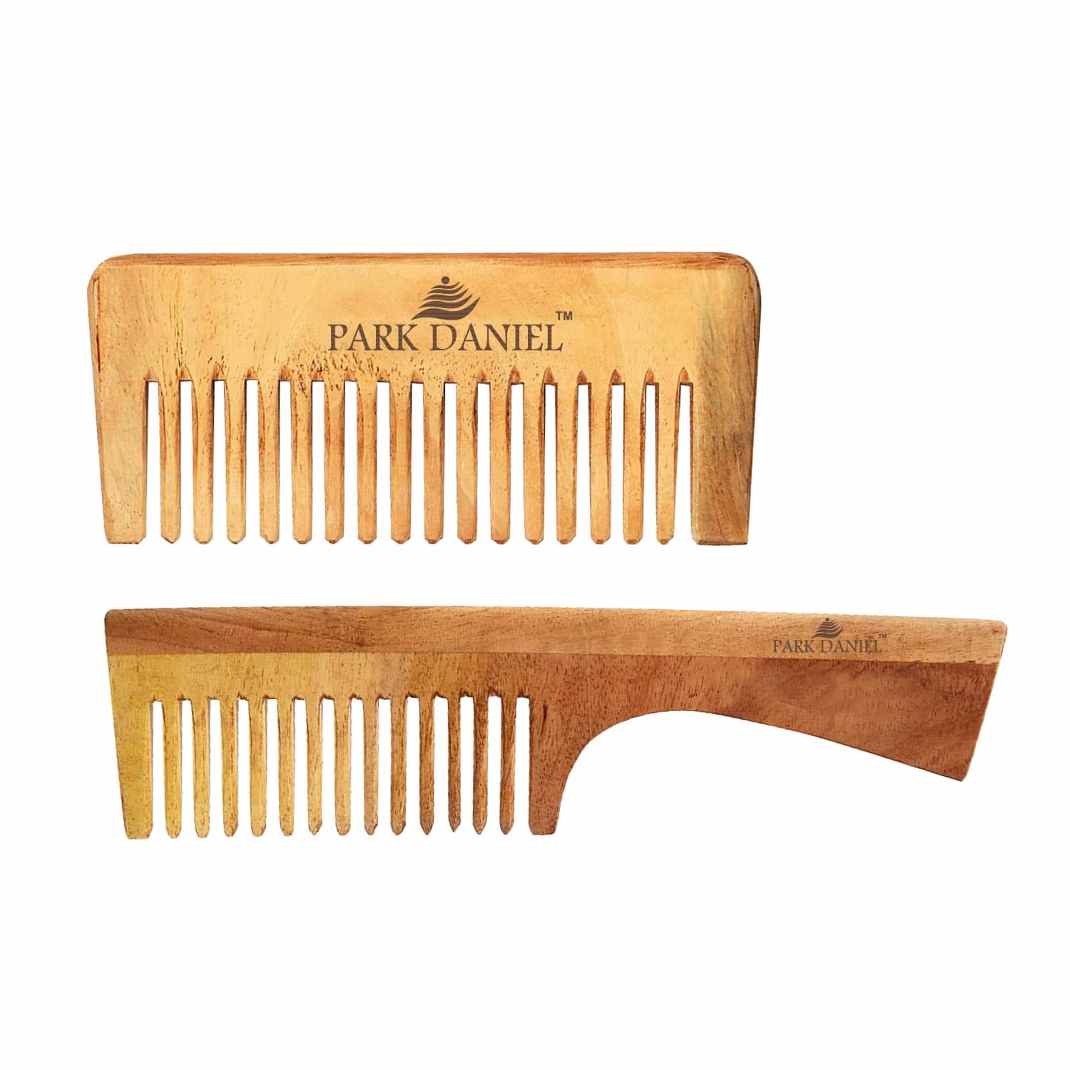     			Park Daniel  Neem Wooden & Handle Comb Fine Tooth Rattail Comb Pack of 2