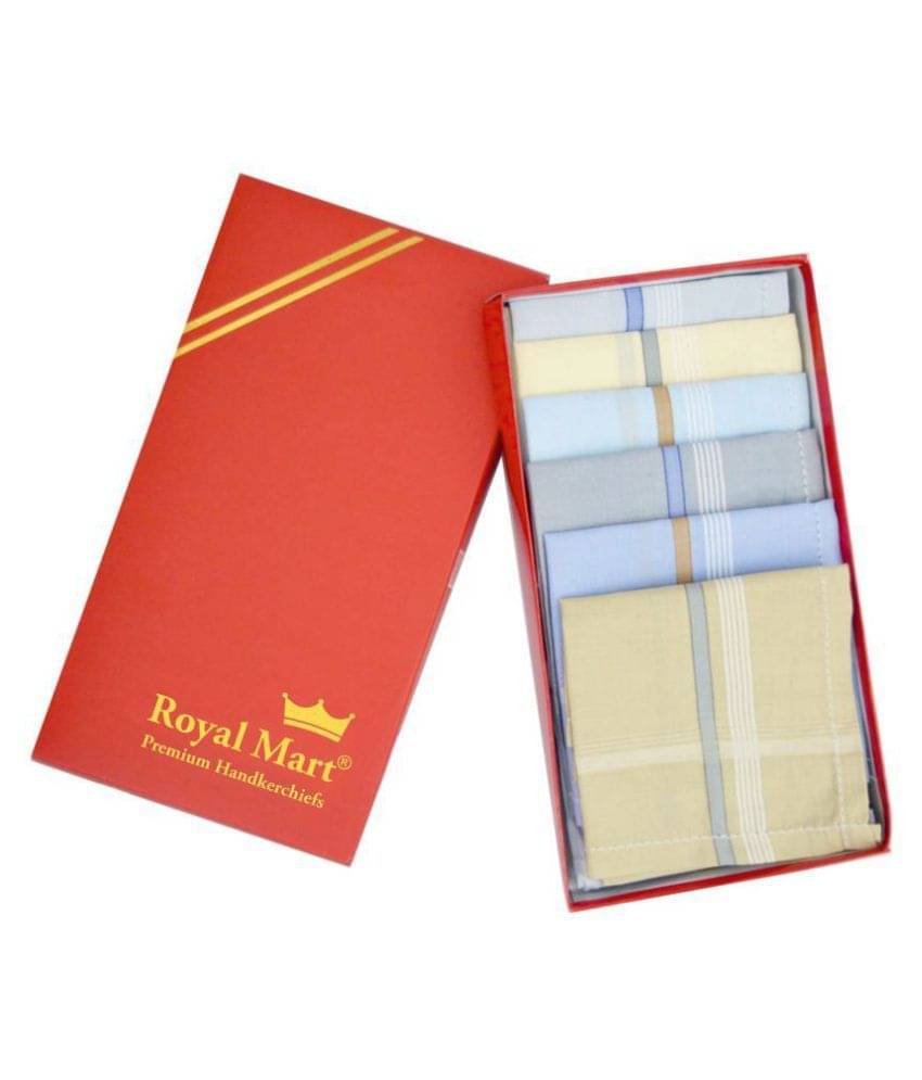     			Royal Mart 12 Pieces Dark Colour 15 Inch Complete Face Cover Handkerchief Men's Cotton Striped | Comfortable and Convenient for Long Hours | Multi Colour| ["Multicolor"] Handkerchief (Pack of 12)