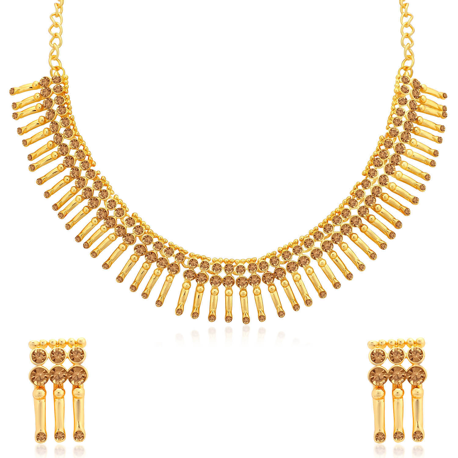     			Sukkhi Alloy Golden Traditional Necklaces Set Choker