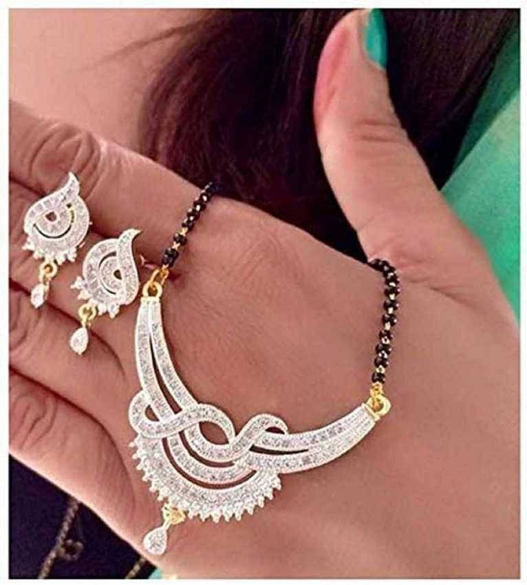    			Sunhari Jewels Women Pride AD Mangalsutra set For womens.