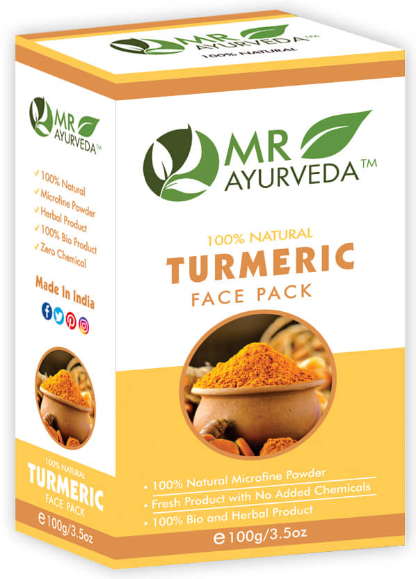 MR Ayurveda Organic Turmeric Powder Face Pack Masks 100 gm