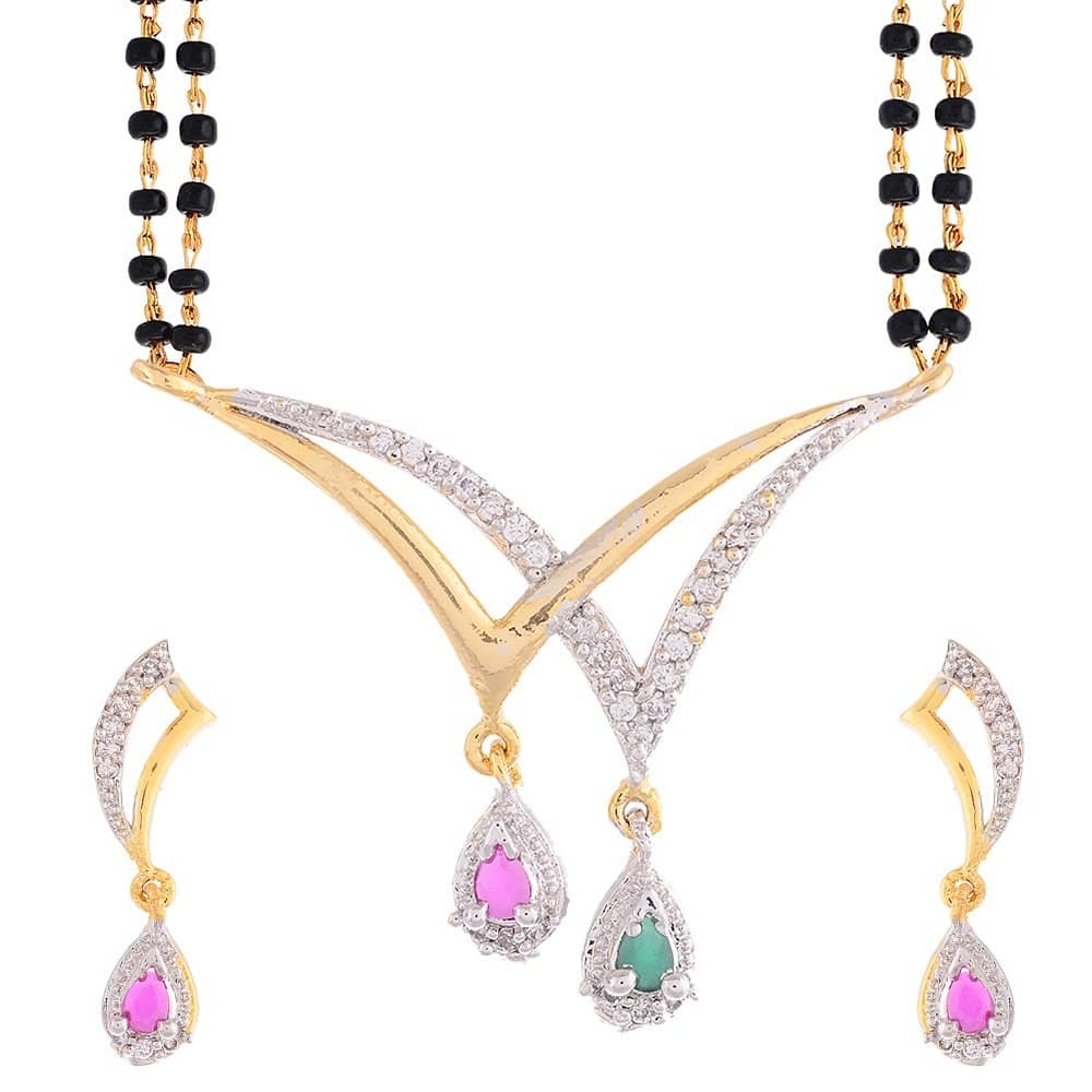 Pujvi Fashions  Women pride AD Mangalsutra set for womens