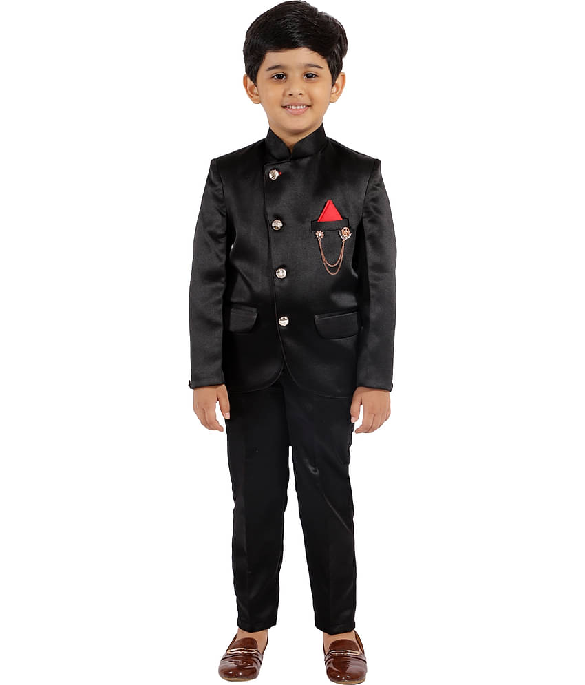 Fourfolds Boys Cotton Blend Blazer ( Pack of 1 , Maroon )