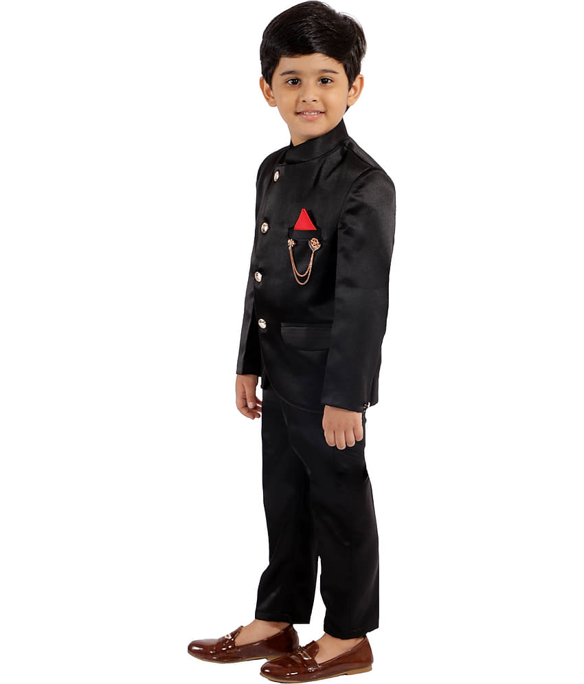 Fourfolds Boys Cotton Blend Blazer ( Pack of 1 , Maroon )