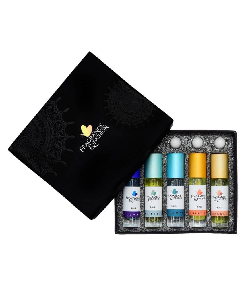     			Fragrance And Fashion - Pack of 5 Fancy Premium Attars Combo of 6ml each (6ml x 2 = 12ml)