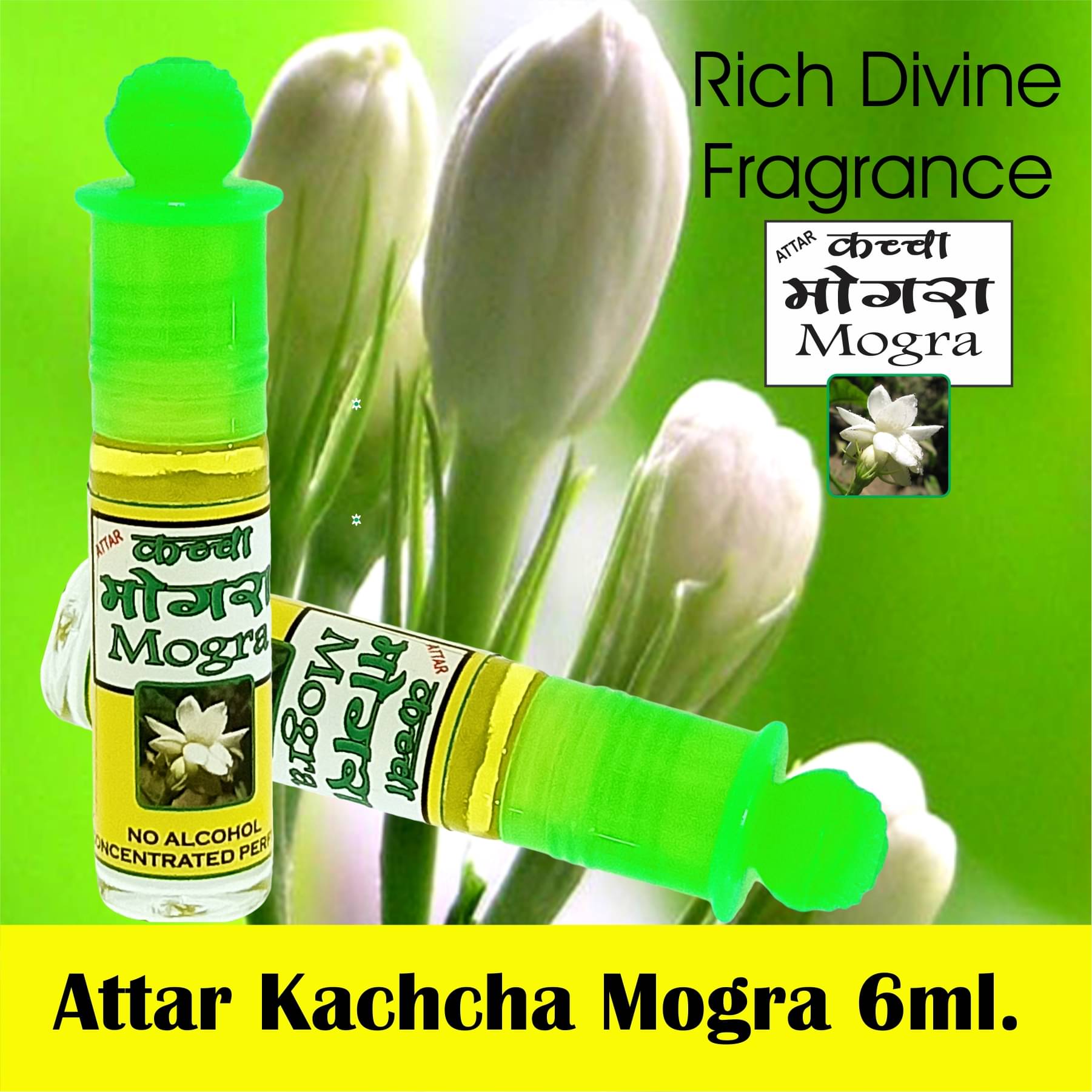     			INDRA SUGANDH BHANDAR Attar Divine Kachha Mogra 6ml Rollon Pack