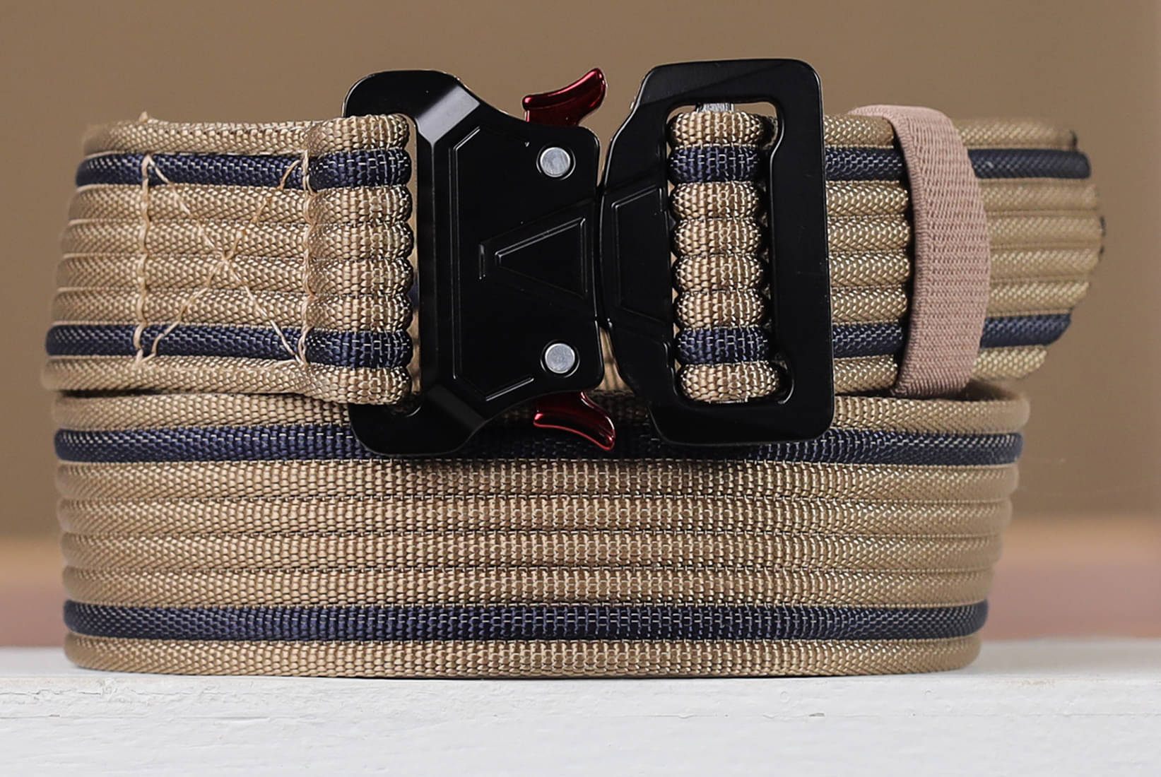     			Loopa Beige Nylon Casual Belt