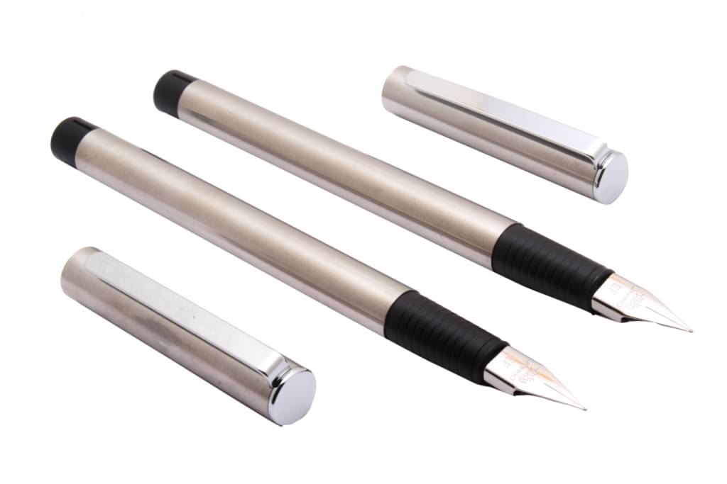     			Set Of 2 - Jinhao 35 Steel Body Fountain Pen Fine Nib & Converter