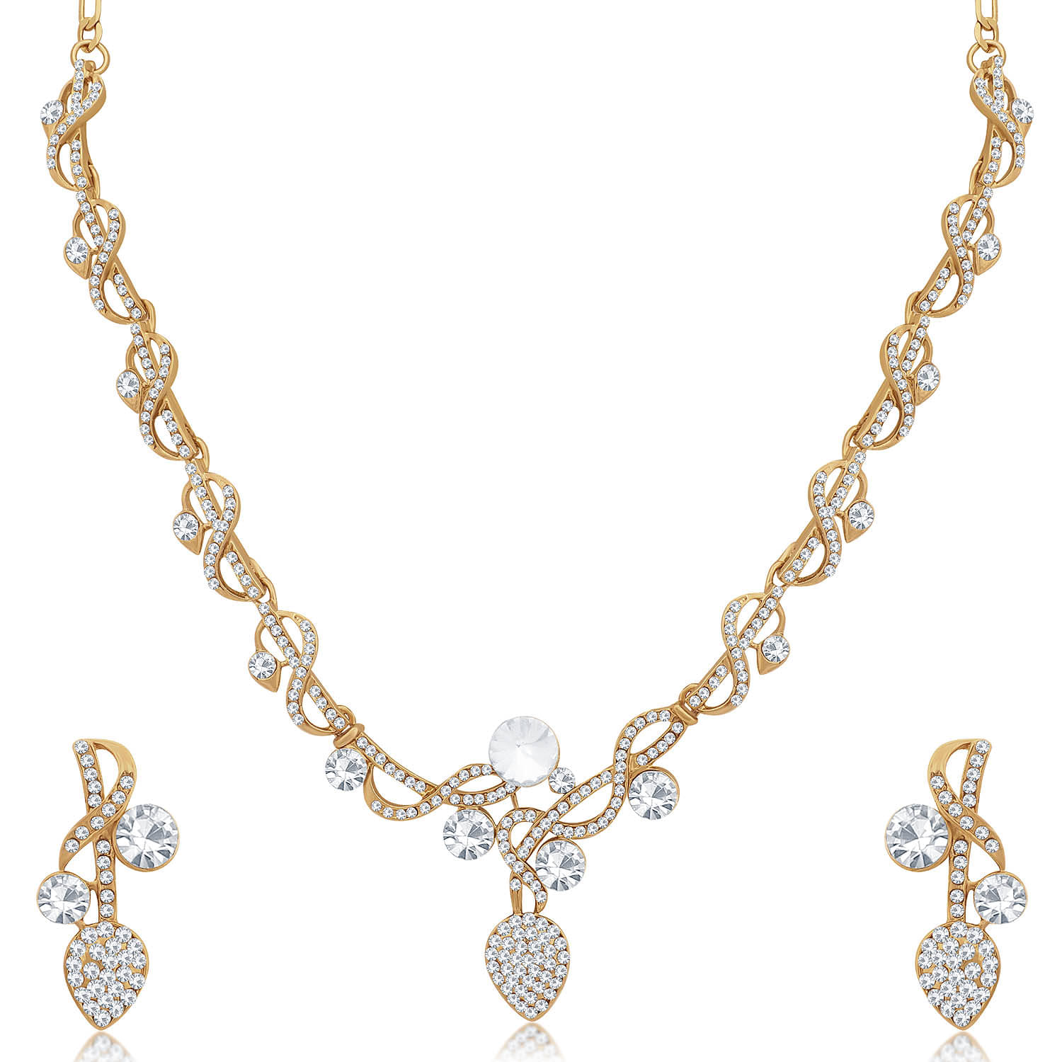     			Sukkhi Alloy Brown Traditional Necklaces Set Collar