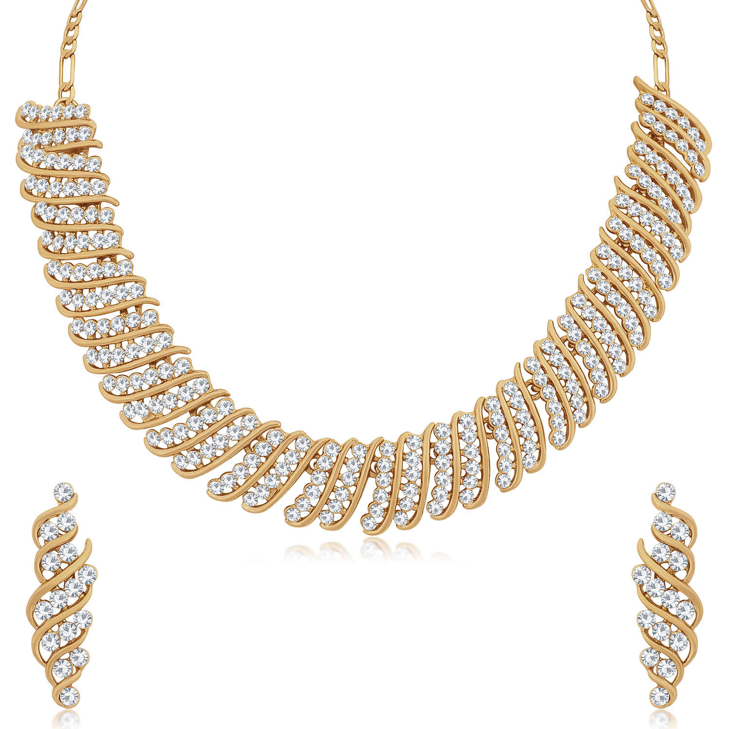     			Sukkhi Alloy Brown Traditional Necklaces Set Choker