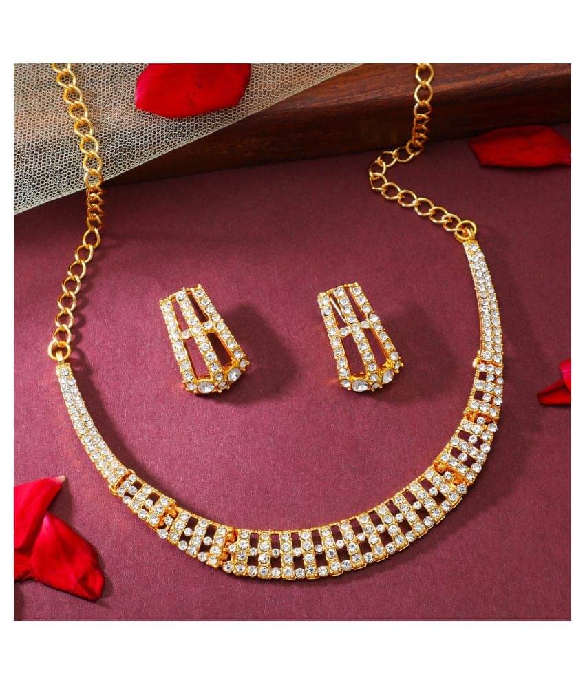     			Sukkhi Alloy White Traditional Necklaces Set Collar
