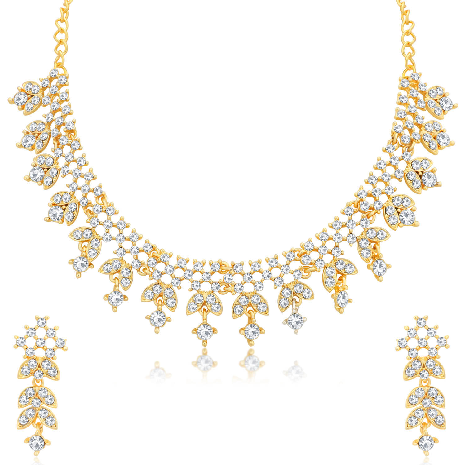     			Sukkhi Alloy White Traditional Necklaces Set Collar