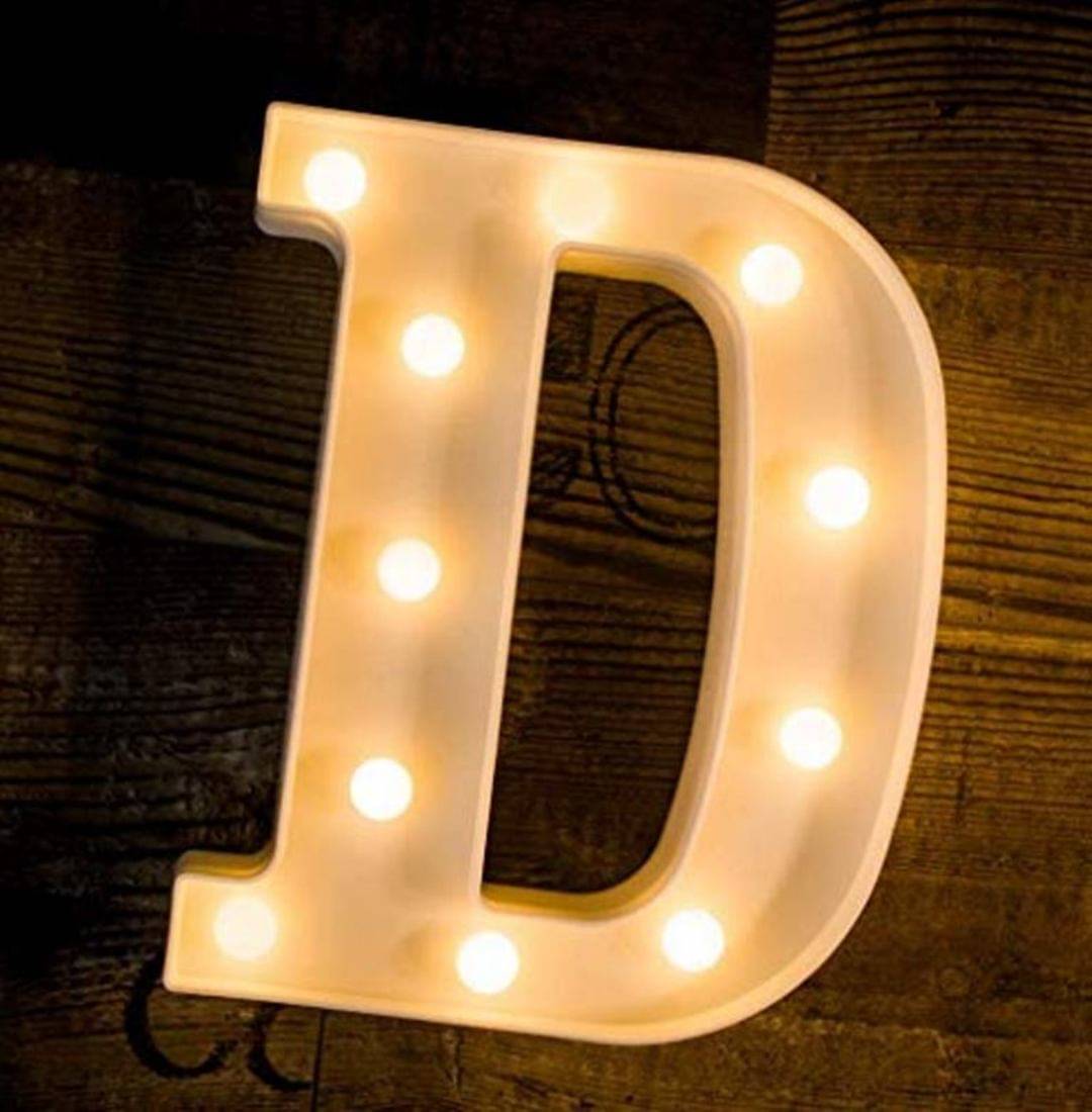     			MIRADH LED Marquee Lights, Sign Letter-D , LED Strips Yellow