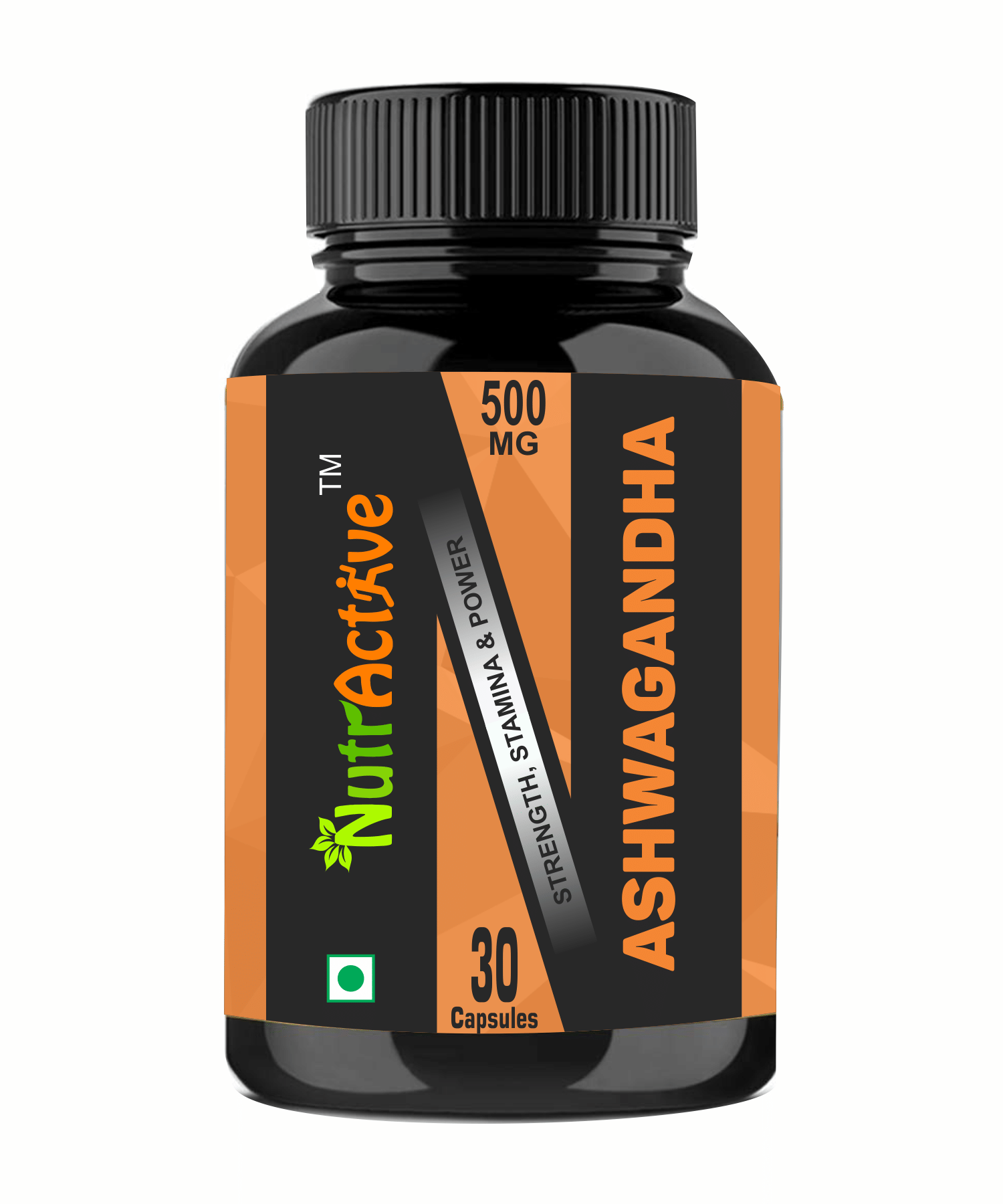 NutrActive Organic Ashwagandh Capsules 500mg 30 no.s Multivitamins Capsule
