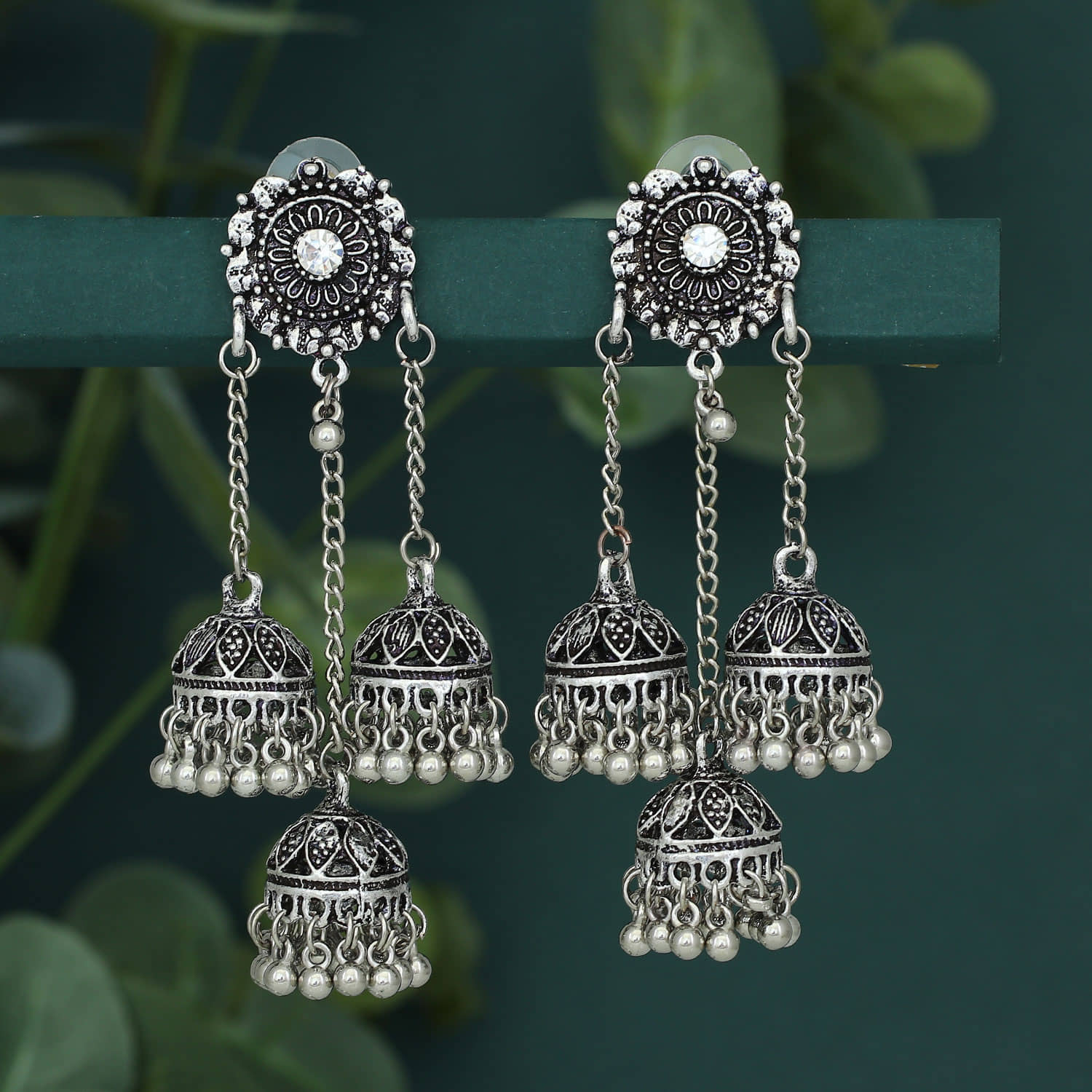 Sukkhi Alluring Oxidised Chandelier Earring for Women - Earrings | Buy online on ZillyBuy