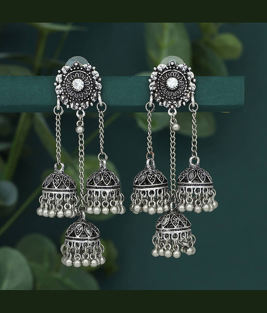 Sukkhi Alluring Oxidised Chandelier Earring for Women - Earrings | Buy online on ZillyBuy