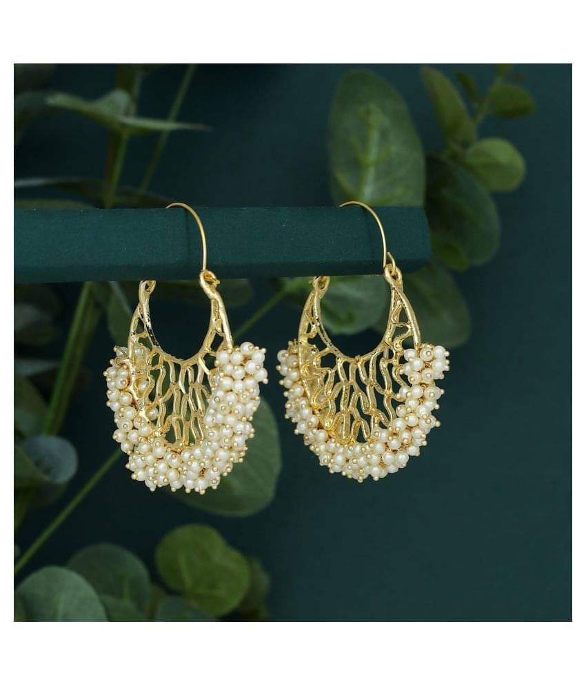     			Sukkhi Modish Gold Plated Pearl Chandbali Earring For Women