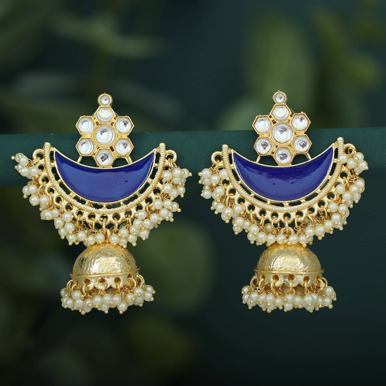     			Sukkhi Ravishing Pearl Gold Plated Kundan Meenakari Jhumki Earring For Women