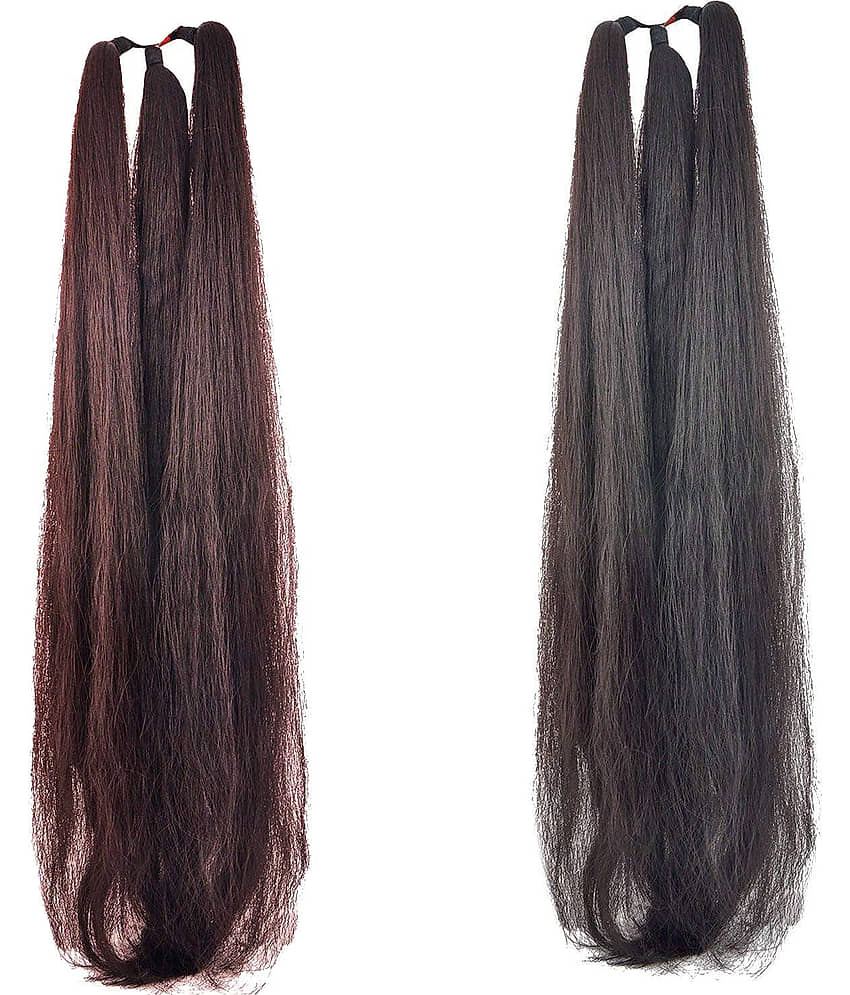 VSAKSH Women's Black & Brown Parandi/ Choti Hair Extension (Combo of Black & Brown Choti) - Jewellery Sets | Buy online on ZillyBuy