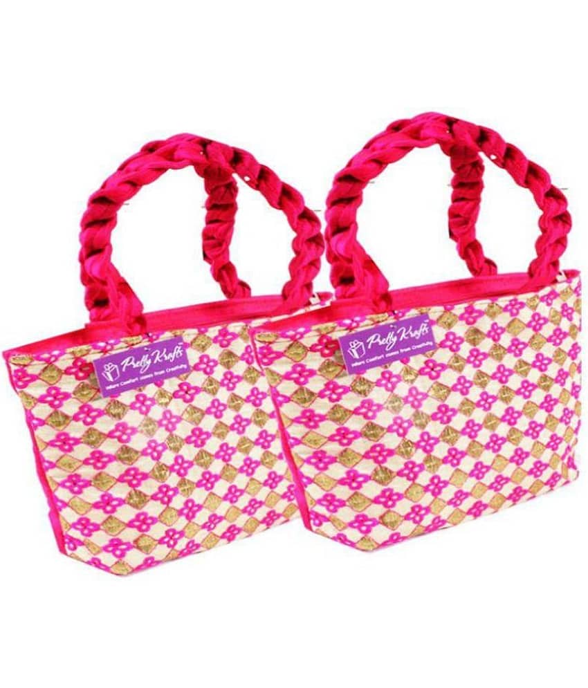 PrettyKrafts Red Jute Handheld - Handbags | Buy online on ZillyBuy