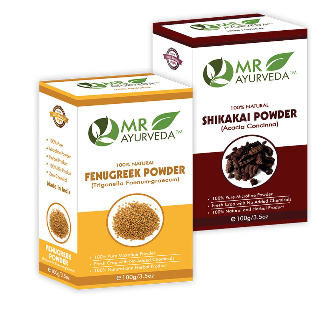 MR Ayurveda 100% Pure Fenugreek Powder and Shikakai Powder Hair Scalp Treatment 200 g Pack of 2 MR Ayurveda 100% Pure Fenugreek Powder and Shikakai Powder Hair Scalp Treatment 200 g Pack of 2
