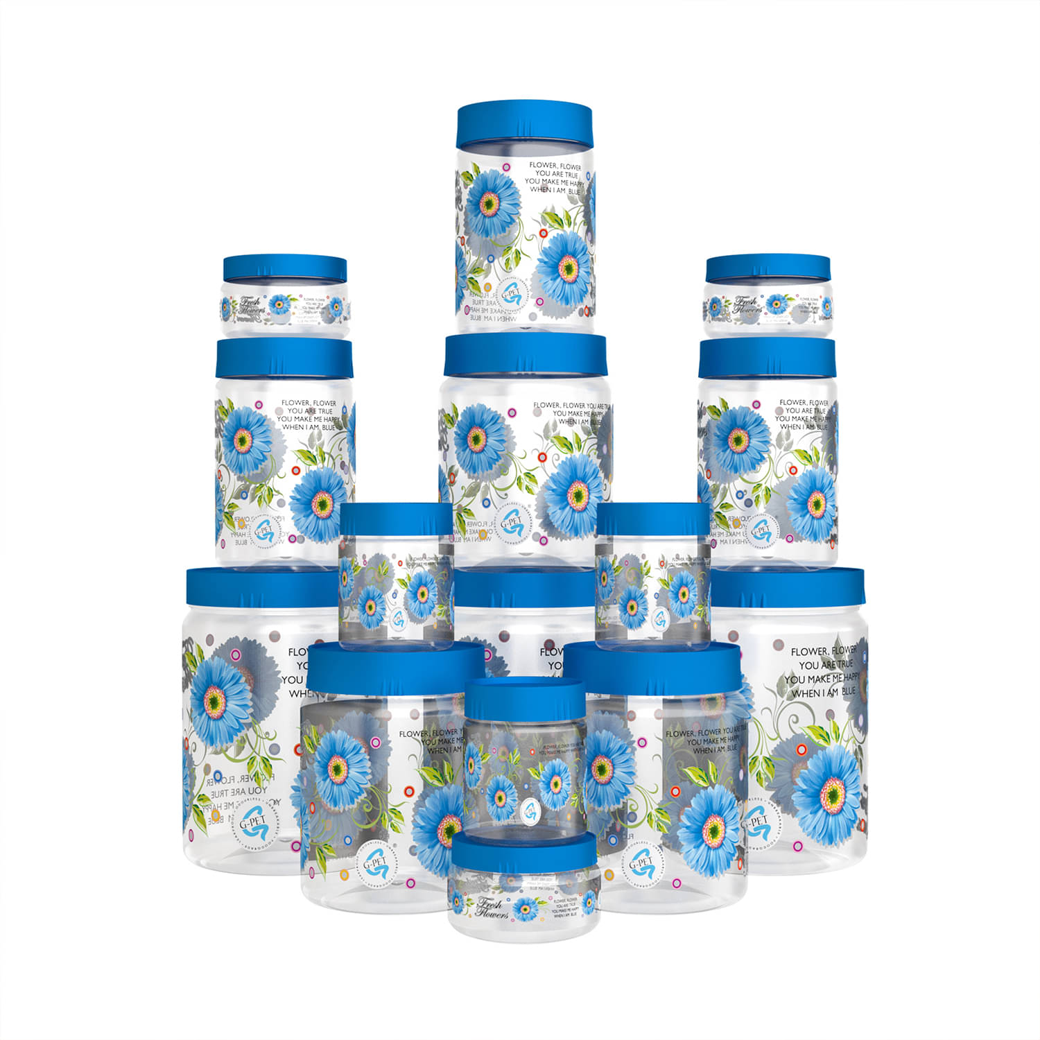     			G-Pet Print Magic PET Food Container Set of 15 2000 mL