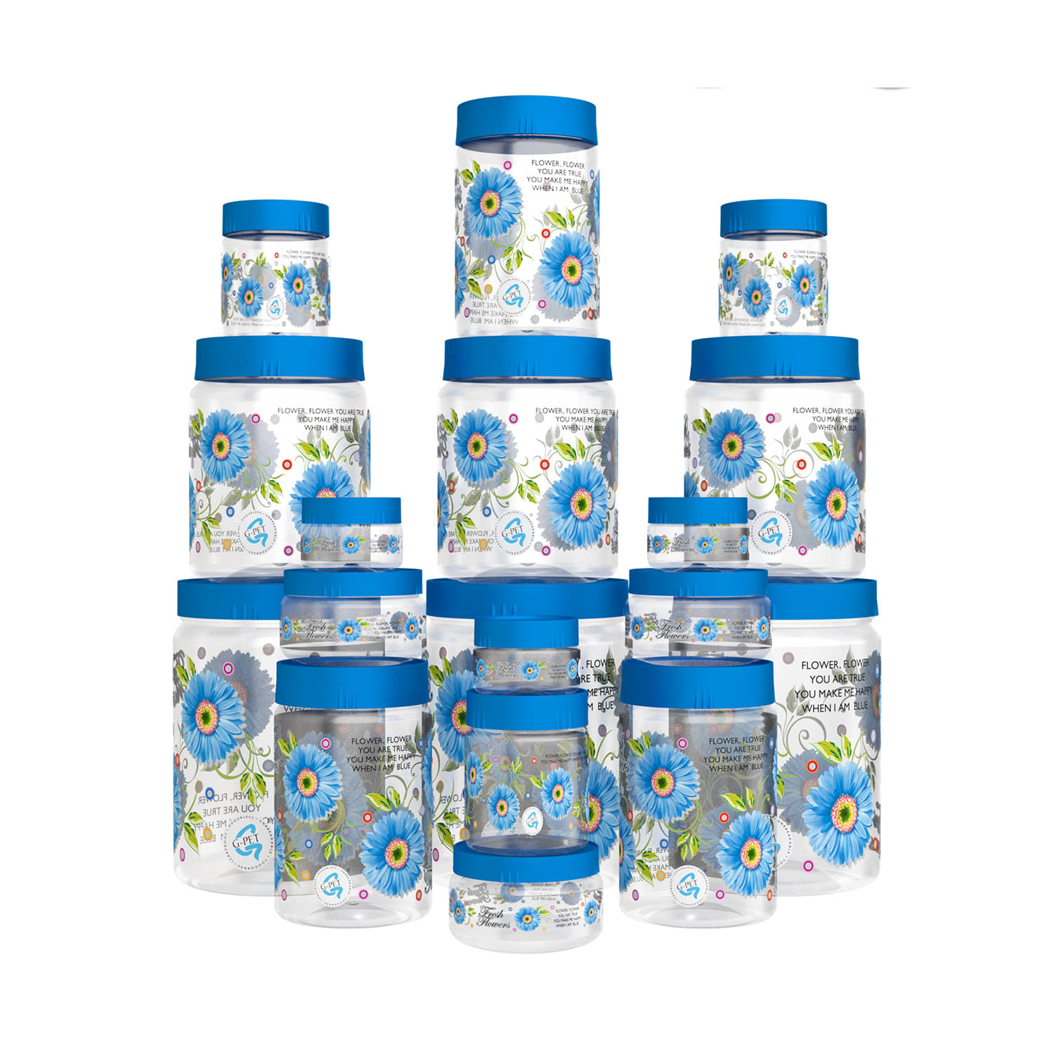     			G-Pet Print Magic PET Food Container Set of 18 2000 mL