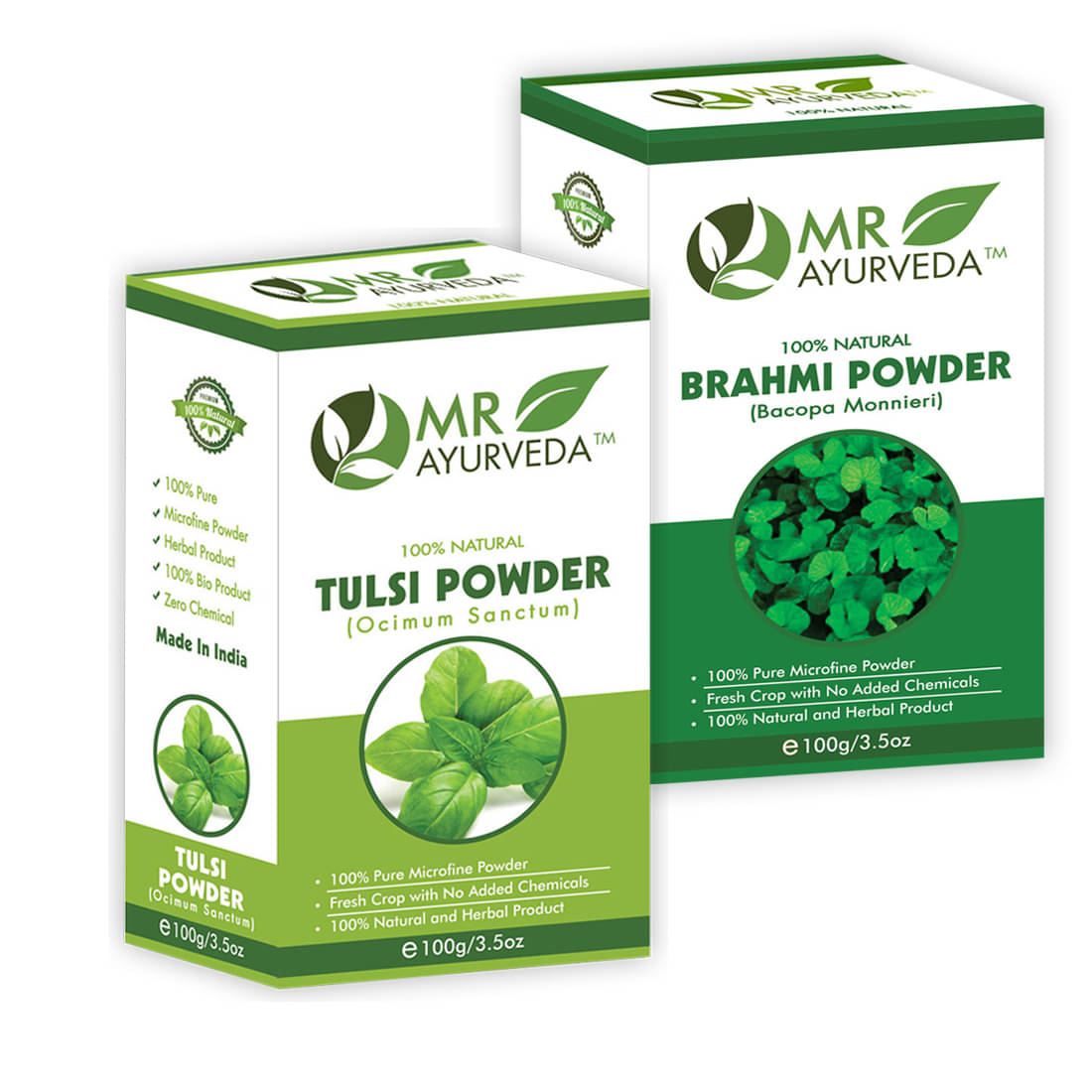     			MR Ayurveda 100% Natural Tulsi Powder & Brahmi Powder Hair Scalp Treatment 200 g Pack of 2