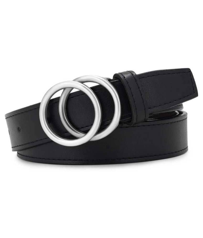 SUNSHOPPING Black PU Formal Belt