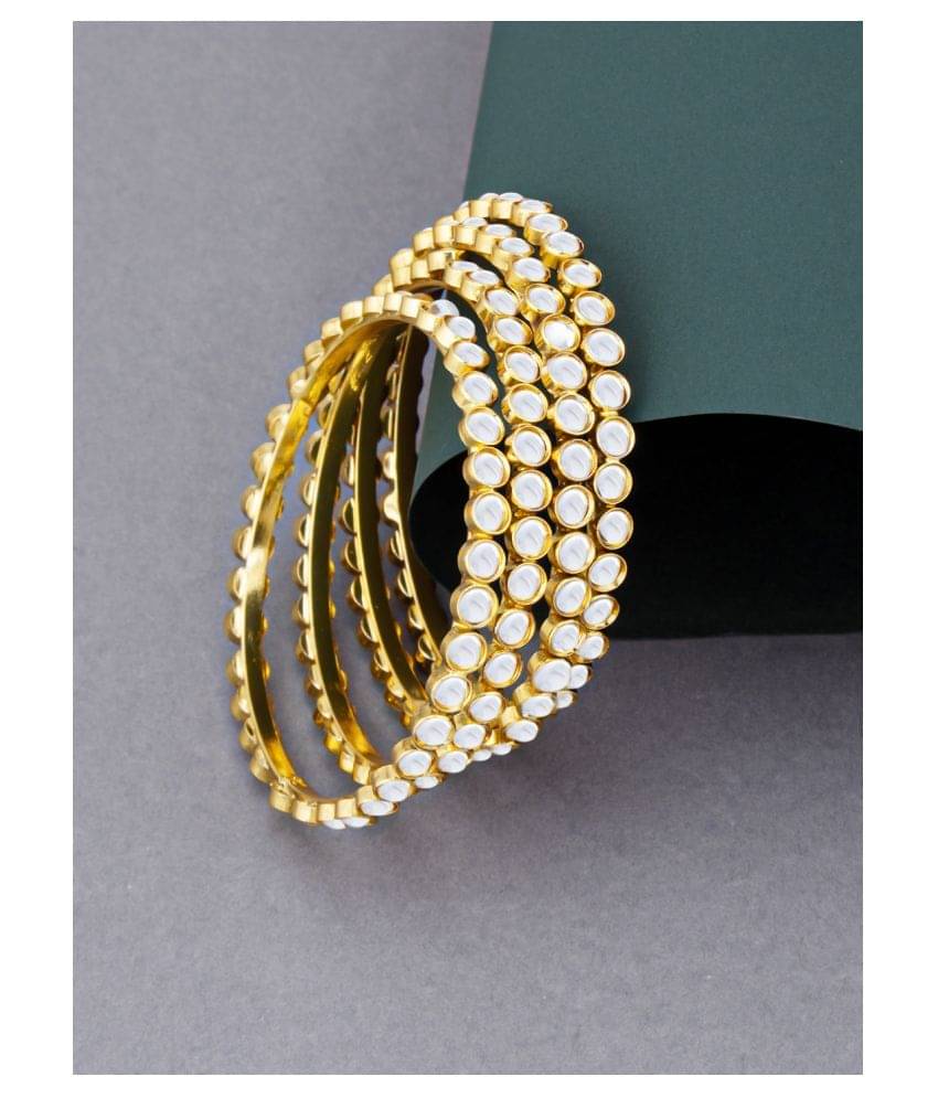 Sukkhi Delightly Gold Plated Kundan Bangle For Women     			Sukkhi Delightly Gold Plated Kundan Bangle For Women