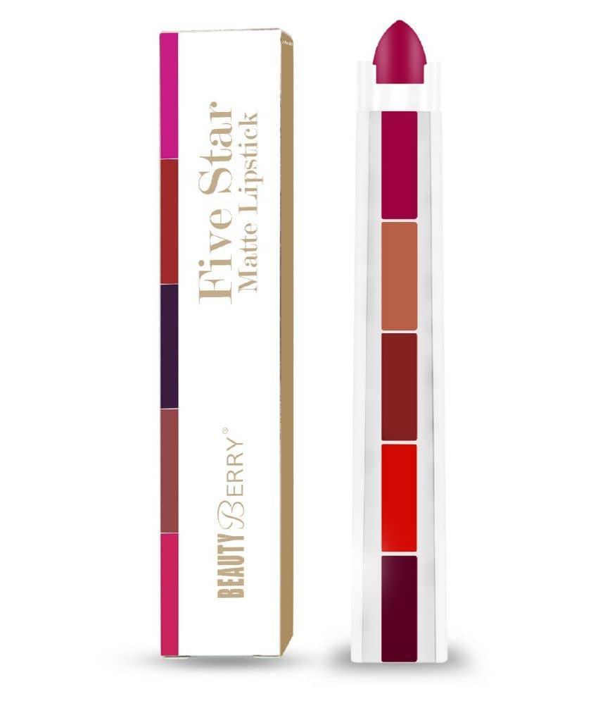 Beauty Berry Five Star matte lipstick Creme Lipstick 5 in 1 Multi 6g - Pack of 1