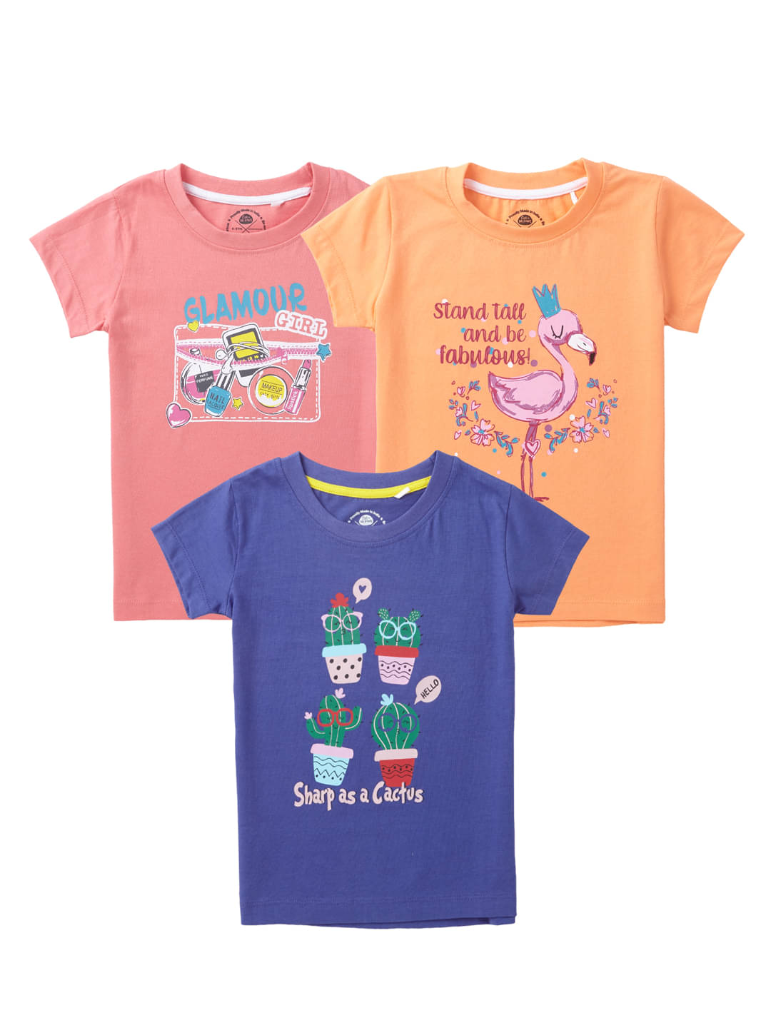     			Cub Mcpaws Pack of 3 Girls Cotton T-Shirts ( Multi )