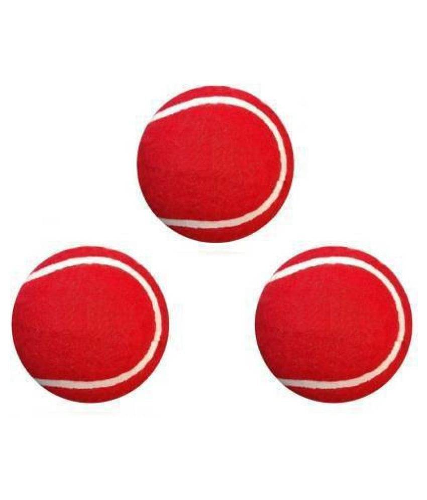     			EmmEmm Pack of 3 Pcs Premium Quality Cricket Tennis Balls (Red)