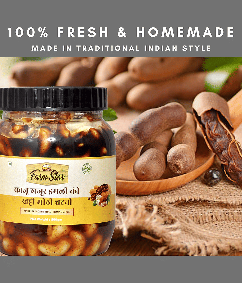 Farm Star Kaju Khajur Imli (Tamarind) Chutney 500 g
