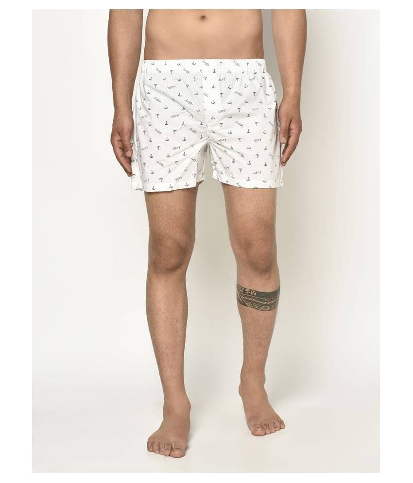 Glito Pack of 1 Cotton Boxers For Men's ( White )     			Glito Pack of 1 Cotton Boxers For Men's ( White )