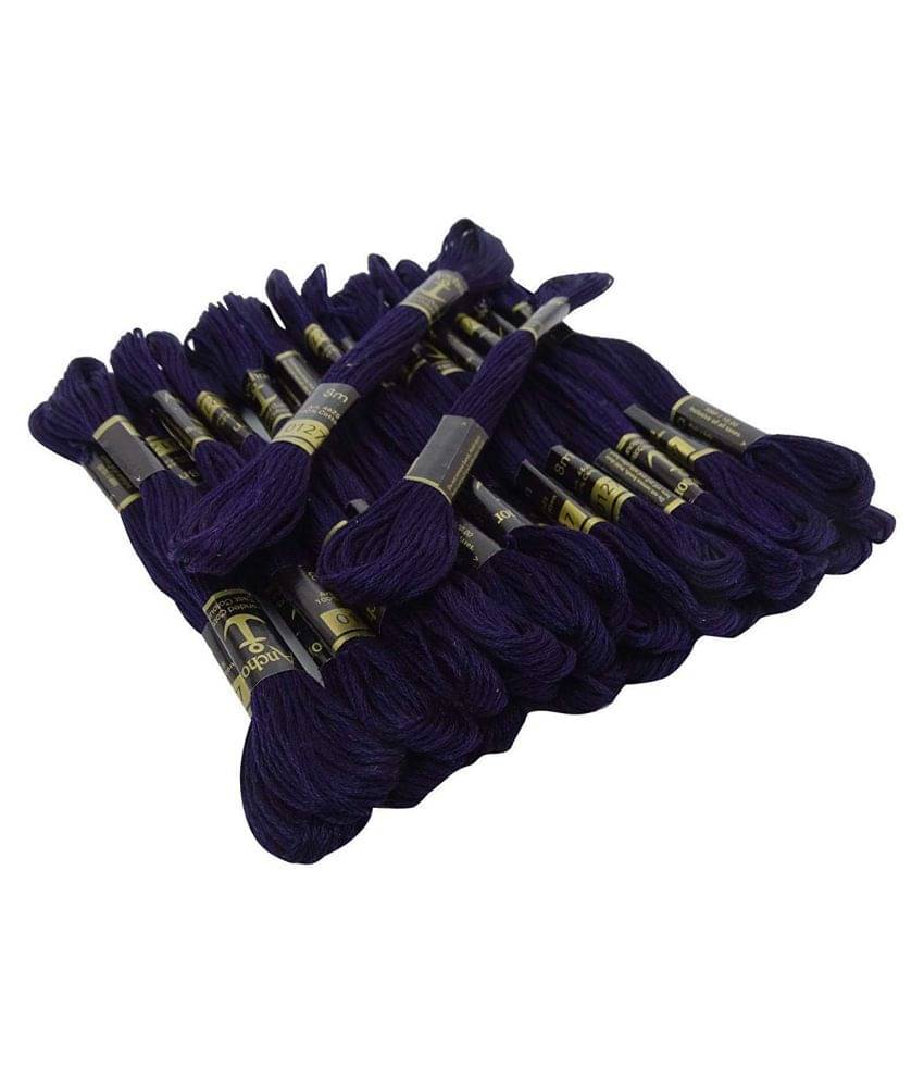     			PRANSUNITA Anchor Stranded Cotton 6 Strand Cross-Stitch Hand Embroidery Stranded Cotton Craft Sewing Floss Thread, Pack of 10 (Navy Blue)