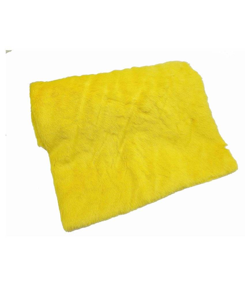     			PRANSUNITA Super Soft Rabbit Carpet Fur Cloth, Size 38" x 32", Hair Length 2 cm, Used for Dresses, Home Furnishing, Soft Toys Making, and Jackets Etc, Color - (Lemon Yellow)
