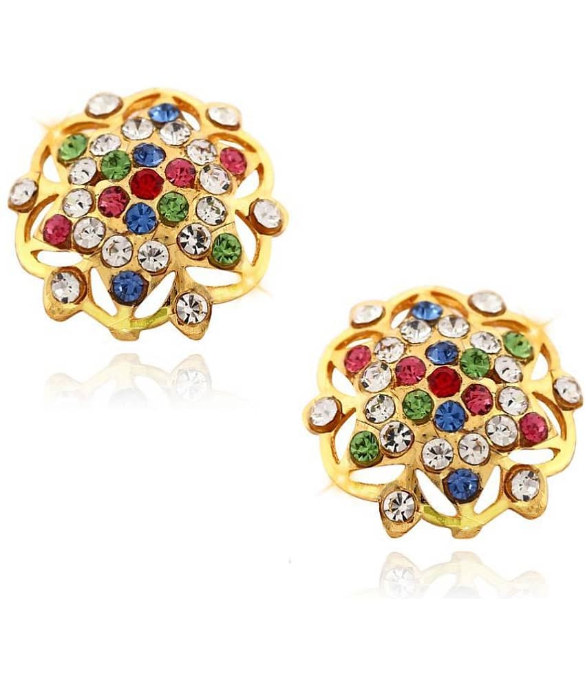 Vighnaharta South Culture American Diamond studded South Screw Back Alloy Gold and Micron Plated Stud Earring- VFJ1132ERG - Earrings | Buy online on ZillyBuy