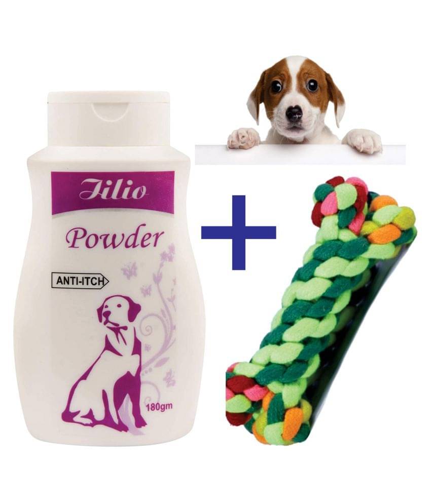     			Anti-Itch Dog Powder (200gms)  With Rope Bone Toys
